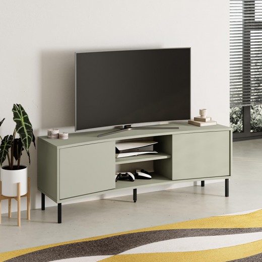 Έπιπλο τηλεόρασης Frem Megapap χρώμα ash green 150x40x55εκ.