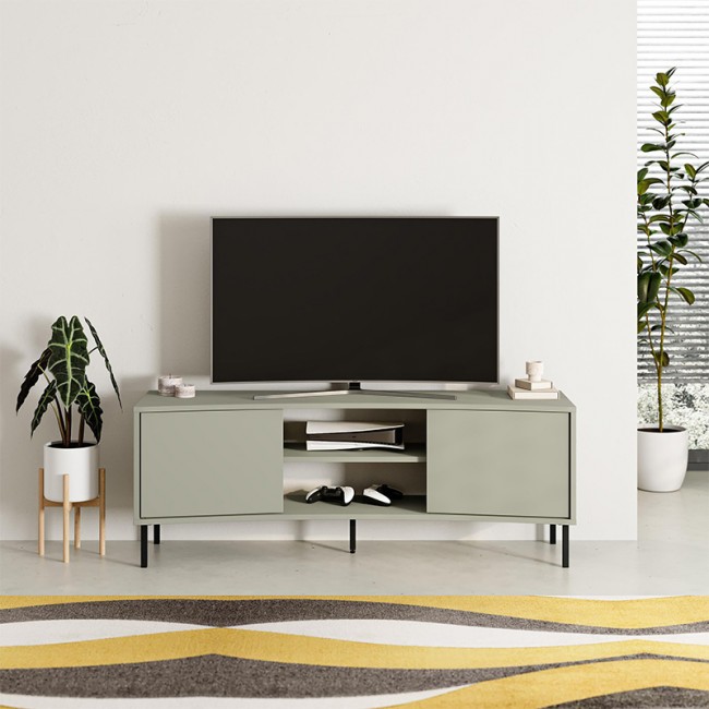 Frem Megapap melamine tv furniture in ash green color 150x40x55cm.