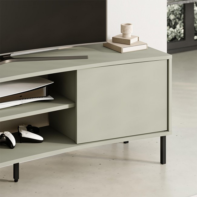 Frem Megapap melamine tv furniture in ash green color 150x40x55cm.