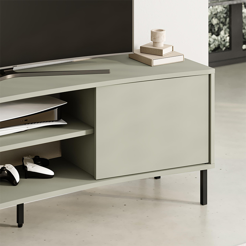Frem Megapap melamine tv furniture in ash green color 150x40x55cm.
