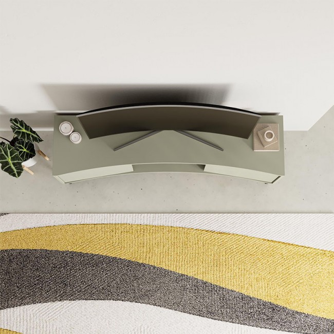 Frem Megapap melamine tv furniture in ash green color 150x40x55cm.