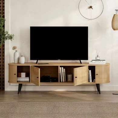 Gentle Megapap melamine TV stand in sapphire oak 180x40x52cm.