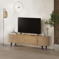 Gentle Megapap melamine TV stand in sapphire oak 180x40x52cm.