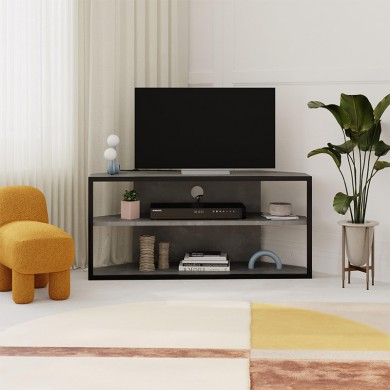 Echo Megapap corner melamine TV furniture in retro grey color 98x37x45cm.