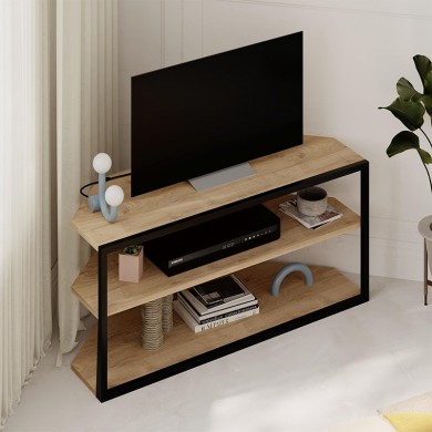 Echo Megapap corner melamine TV furniture in sapphire oak color 98x37x45cm.