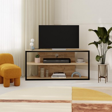 Echo Megapap corner melamine TV furniture in sapphire oak color 98x37x45cm.