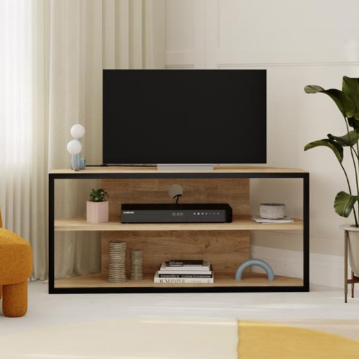 Έπιπλο τηλεόρασης γωνιακό Echo Megapap χρώμα sapphire oak 98x37x45εκ.