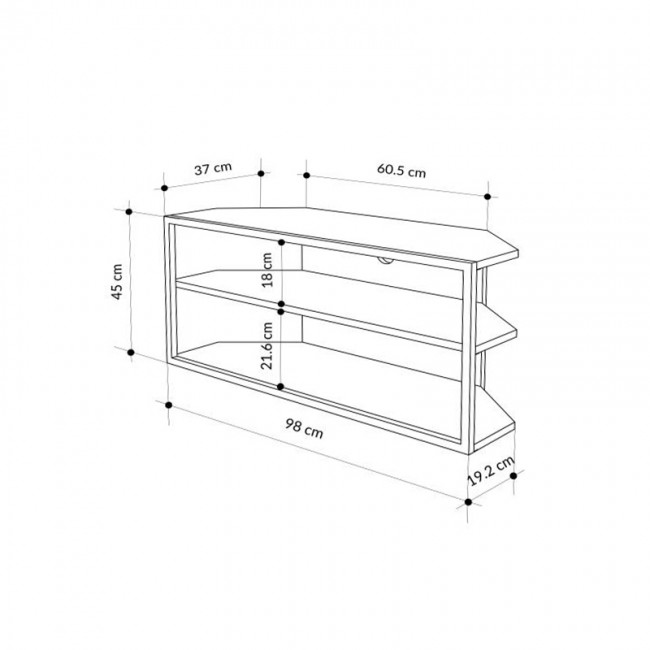 Έπιπλο τηλεόρασης γωνιακό Echo Megapap χρώμα sapphire oak 98x37x45εκ. Έπιπλο τηλεόρασης γωνιακό Echo Megapap χρώμα sapphire oak 98x37x45εκ.