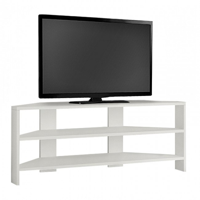 Έπιπλο τηλεόρασης γωνιακό Thales Megapap χρώμα λευκό 110x36x45εκ.