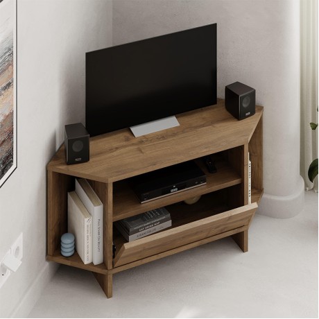 Viva Megapap corner melamine TV furniture in light walnut color 95,7x35,4x45cm.