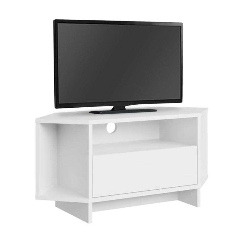 Viva Megapap corner melamine TV furniture in white color 95,7x35,4x45cm.