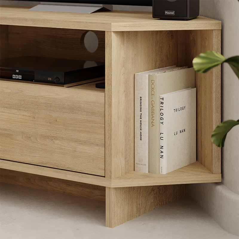 Viva Megapap corner melamine TV furniture in sapphire oak color 95,7x35,4x45cm.