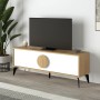 Gora Megapap melamine TV stand in sapphire oak - white 140x35,6x51cm.