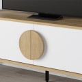 Gora Megapap melamine TV stand in sapphire oak - white 140x35,6x51cm.