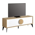 Gora Megapap melamine TV stand in sapphire oak - white 140x35,6x51cm.