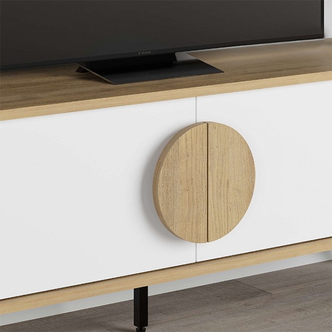 Έπιπλο τηλεόρασης Gora Megapap χρώμα sapphire oak - λευκό 180x35,6x51εκ.