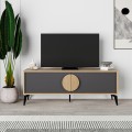 Gora Megapap melamine TV stand in sapphire oak - silky black 140x35,6x51cm.