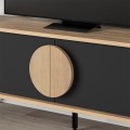 Gora Megapap melamine TV stand in sapphire oak - silky black 140x35,6x51cm.