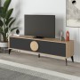 Gora Megapap melamine TV stand in sapphire oak - silky black 180x35,6x51cm.