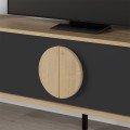 Gora Megapap melamine TV stand in sapphire oak - silky black 180x35,6x51cm.