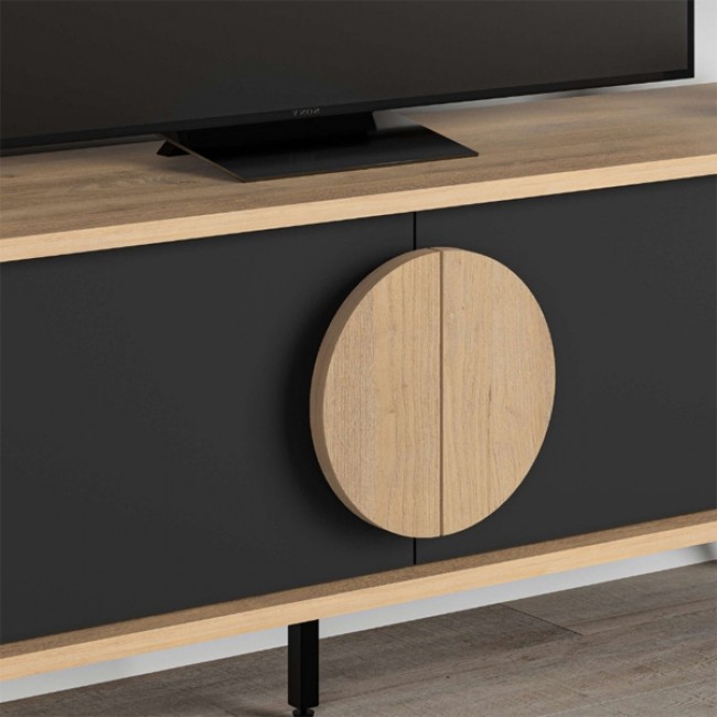 Έπιπλο τηλεόρασης Gora Megapap χρώμα sapphire oak - silky black 180x35,6x51εκ. Έπιπλο τηλεόρασης Gora Megapap χρώμα sapphire oak - silky black 180x35,6x51εκ.