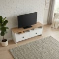 Gradias Megapap melamine tv furniture in white - sapphire oak color 120x26.6x46.8cm.
