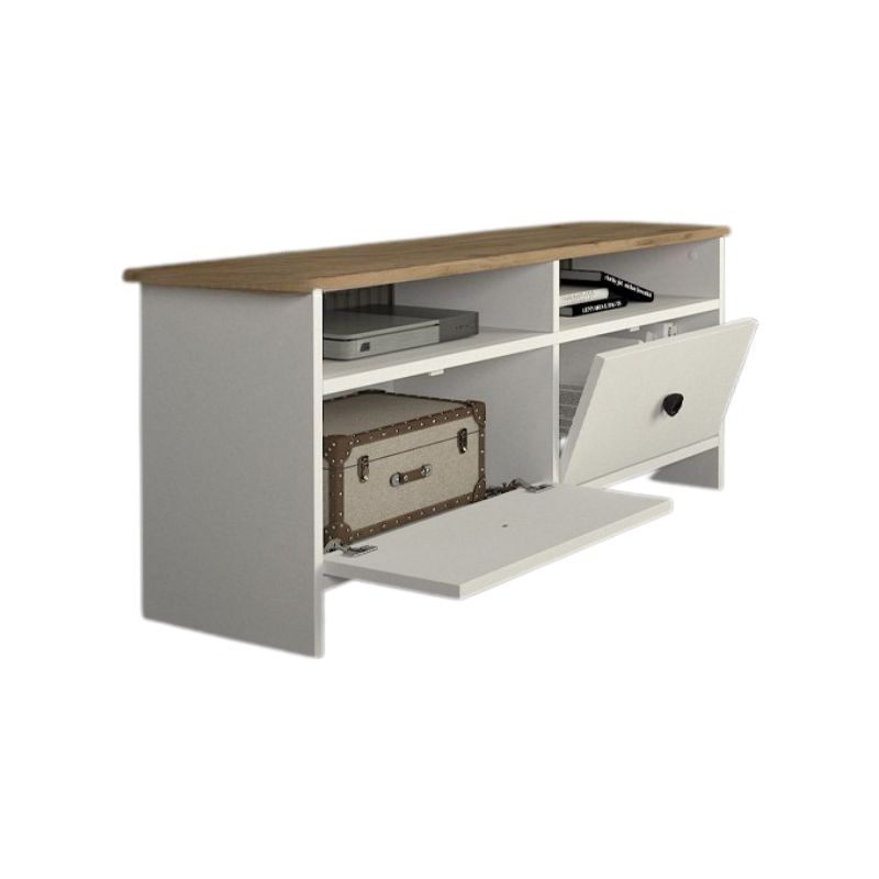 Gradias Megapap melamine tv furniture in white - sapphire oak color 120x26.6x46.8cm.