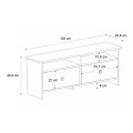 Gradias Megapap melamine tv furniture in white - sapphire oak color 120x26.6x46.8cm.