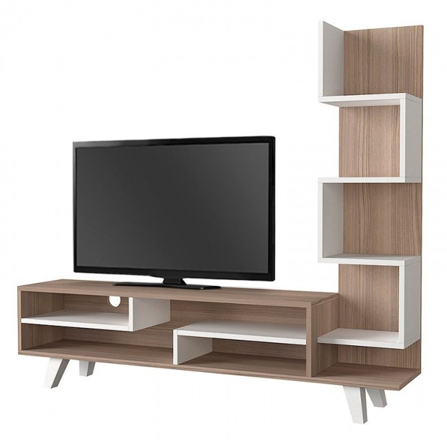 Granada Megapap melamine TV stand in white - cordoba color 149,5x29,5x120cm.