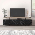 Hanley Megapap melamine TV furniture in black marble effect color 160x35,6x48cm.