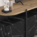 Hanley Megapap melamine TV furniture in black marble effect color 160x35,6x48cm.