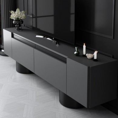 Haven Megapap melamine - metal tv stand in anthracite color 180x30x50cm.
