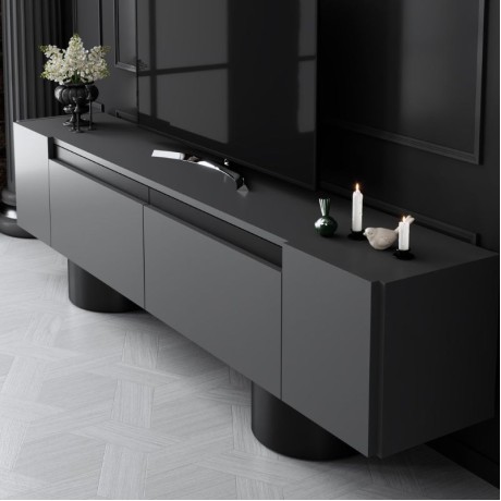 Haven Megapap melamine - metal tv stand in anthracite color 180x30x50cm.