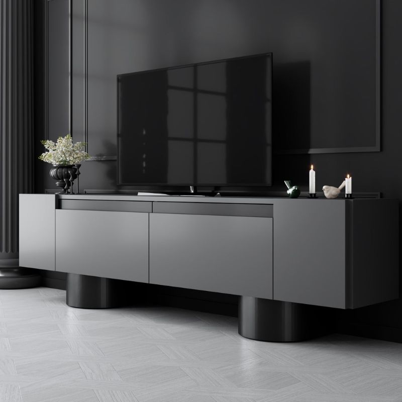 Haven Megapap melamine - metal tv stand in anthracite color 180x30x50cm.