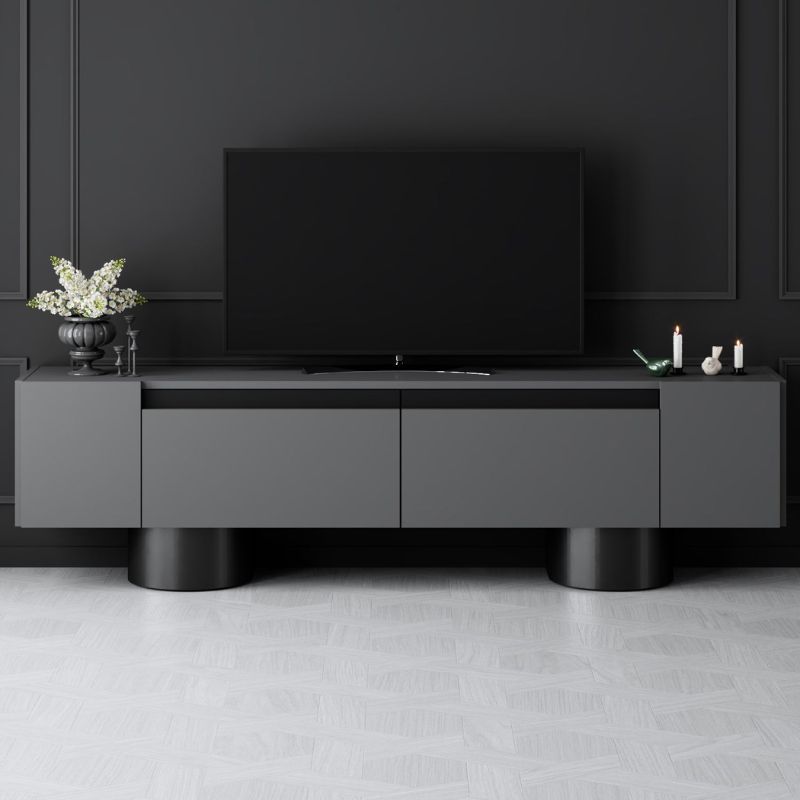 Haven Megapap melamine - metal tv stand in anthracite color 180x30x50cm.