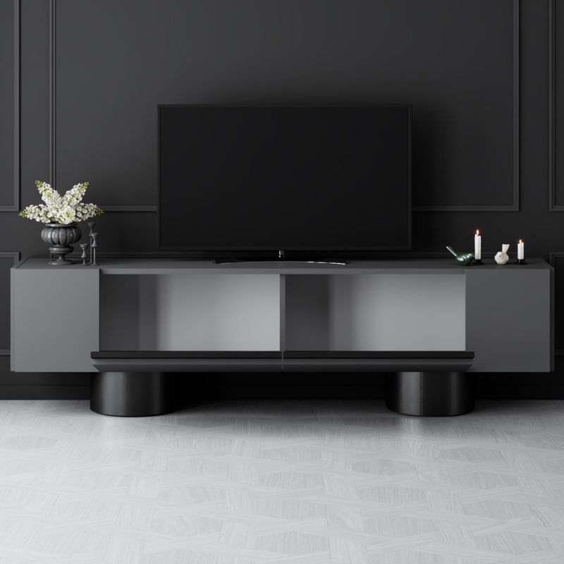 Haven Megapap melamine - metal tv stand in anthracite color 180x30x50cm.