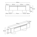 Haven Megapap melamine - metal tv stand in anthracite color 180x30x50cm.