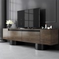 Haven Megapap melamine - metal tv stand in walnut color 180x30x50cm.