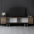 Haven Megapap melamine - metal tv stand in walnut color 180x30x50cm.