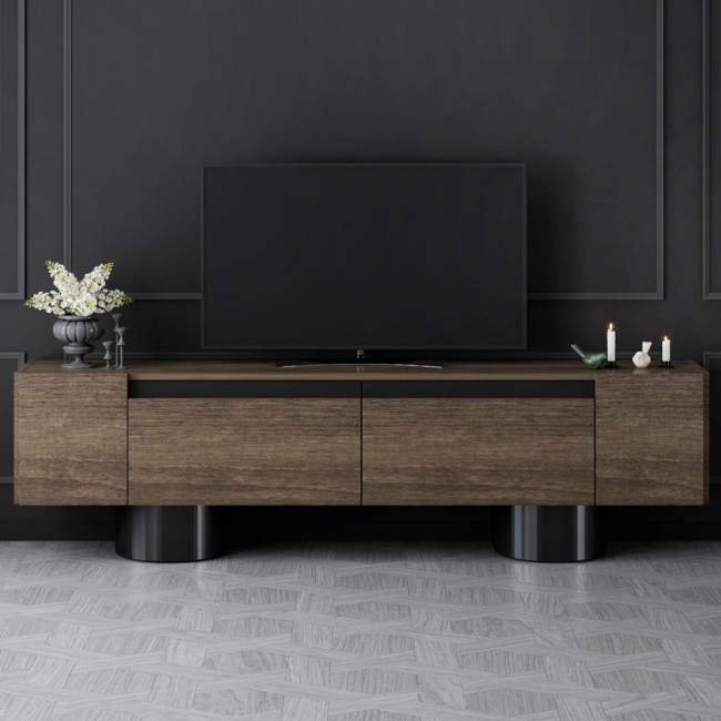 Έπιπλο τηλεόρασης Haven Megapap χρώμα καρυδί 180x30x50εκ.