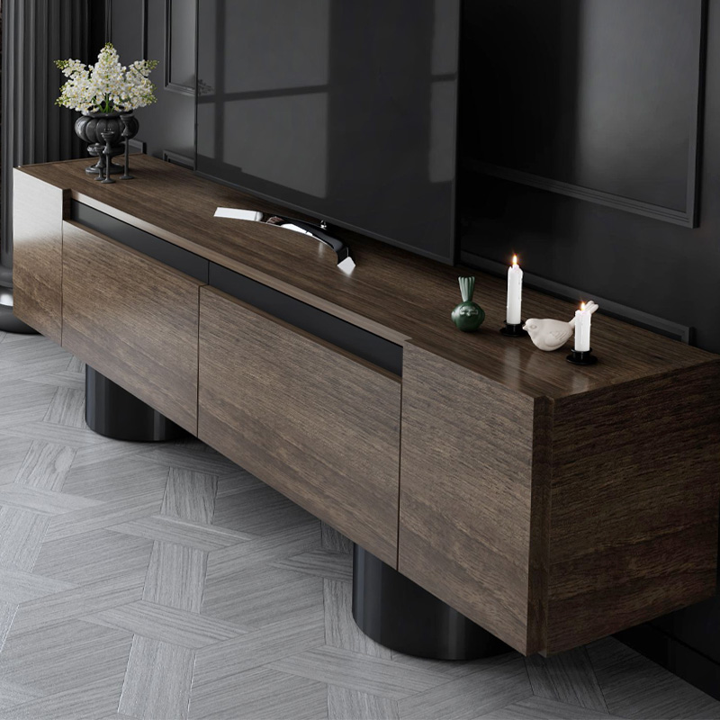 Haven Megapap melamine - metal tv stand in walnut color 180x30x50cm.