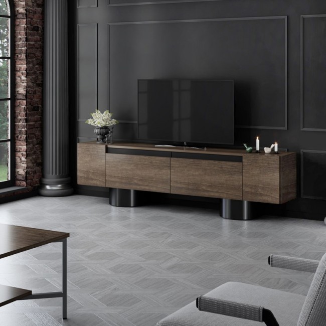 Έπιπλο τηλεόρασης Haven Megapap χρώμα καρυδί 180x30x50εκ.