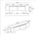 Haven Megapap melamine - metal tv stand in walnut color 180x30x50cm.