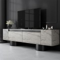 Έπιπλο τηλεόρασης Haven Megapap χρώμα travertine 180x30x50εκ.