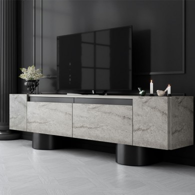 Haven Megapap melamine - metal tv stand in travertine color 180x30x50cm.