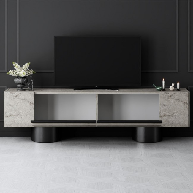 Έπιπλο τηλεόρασης Haven Megapap χρώμα travertine 180x30x50εκ.