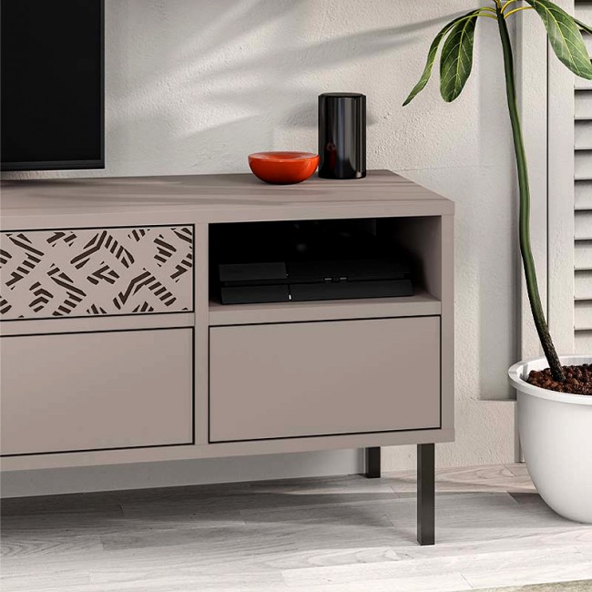 Έπιπλο τηλεόρασης Heaton Megapap χρώμα ανοιχτή μόκα 144,6x35,6x48,4εκ.