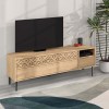 Έπιπλο τηλεόρασης Heaton Megapap χρώμα φυσικό οξιάς 144,6x35,6x48,4εκ.