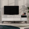 Heaton Megapap melamine TV furniture in ancient white color 144,6x35,6x48,4cm.