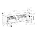 Έπιπλο τηλεόρασης Heaton Megapap χρώμα λευκό αντικέ 144,6x35,6x48,4εκ.